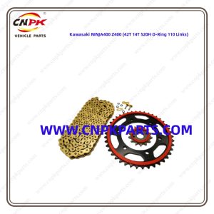 Motorcycle Chain Sprocket Kit Kawasaki NINJA400 Z400 (42T 14T 520H O-Ring 110 Links)